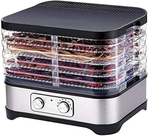 GYDUHYE Food dehydrator Household Food Dehydrator Machine Stainless Steel with 5 Large Trays Digital Timer and Temperature Control for Healthy Snacks Beef Jerky Fruit Dog Treats
