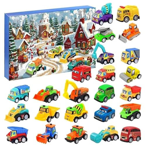Calendario Adviento Coches 2025 Niños Kinder, Calendario de Adviento 2025 Niños con 24 Juguete Coches, Advent Calendar Navidad Regalo para 3 4 5 8 6 7 9 Años