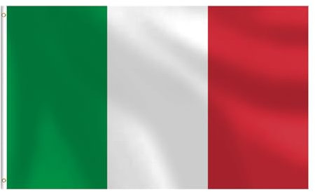 Bandera italiana de 3 x 5 pies, bandera de Italia resistente, doble costura, color vivo, a prueba de decoloración, decoración al aire libre con ojales de latón (Italia)