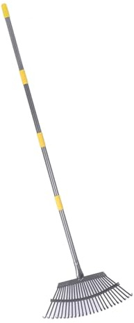 TOPINCN Rastrillo de Hojas de Jardín Largo, Rastrillo de Jardín, de Hojas Ancho con 25 Púas para Arbustos, de Paja de Resistente con Ajustable para Recoger