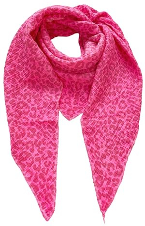 FASHION YOU WANT XXL Tuch Musselin Tuch Damen Leo Dreieck Made Italy 195 x 72 cm für alle Jahreszeiten geeignet Halstuch leoprint Schal Baumwolle