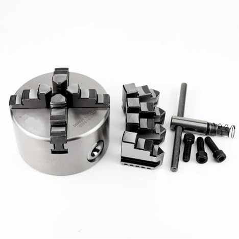 DAISHUJIE Drehfutter K12-100 4 Backen Selbstzentrierendes 100mm (3,94 ft) Drehbank-Handspannfutter for mechanische Drehmaschinen zur Holzverarbeitung