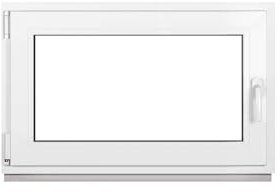 Framex Finestra Seminterrata Piccola in PVC Bianco, Larghezza x Altezza 100 x 50 cm (1000 x 500 mm), Doppi Vetri (32 mm), Anta-Ribalta, Girevole DIN Sinistra – Premium