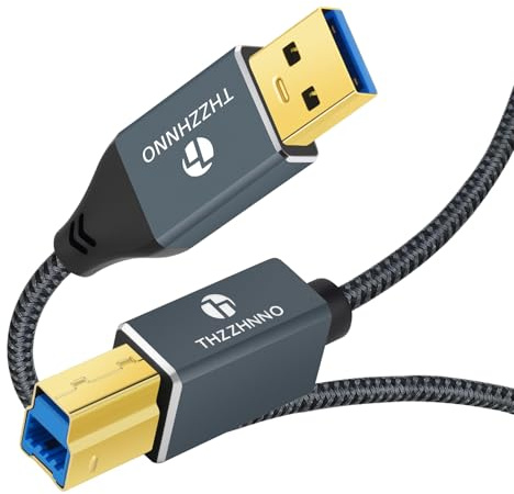Thzzhnno USB 3.0 A auf USB B Kabel 0.5M, 5Gbps Typ A auf Typ B Druckerkabel Kompatibel mit Dockingstation, Externe Festplatten Treiber, Scanner, Drucker