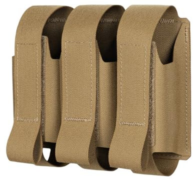 M-Tac Taktische Granatentasche für 3 VOG-25 Granaten – MOLLE-kompatible Munitionstasche aus Cordura Squadron, Laser-Cut-System, Militär Ausrüstung für Airsoft, Paintball, Coyote