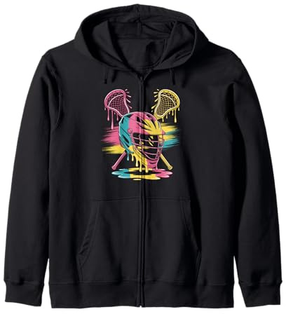 Lacrosse Drip Lax Helmet Ice Cream LAX Sticks girls woman Zip Hoodie