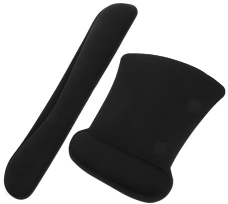 jojofuny 2Stücke Ergonomisches Mauspad mit Handgelenkstütze und Tastatur Handgelenkauflage Memory Foam für Optimalen Komfort Rutschfeste Unterlage für Büro
