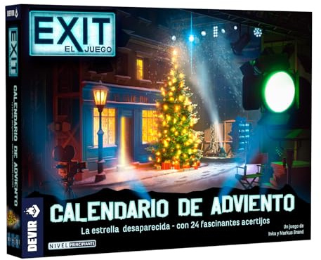 Devir – Exit: Calendario de Adviento La Estrella Desaparecida | Juego de Escape Room Navideño | 24 Enigmas | Aventura Misteriosa en Los Ángeles | Juego Cooperativo Familiar