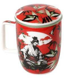 TEA SHOP - Taza de Té o Infusiones con filtro, infusor y tapa - Mug Harmony Samurai - Taza para Tés e Infusiones Fabricada en Porcelana