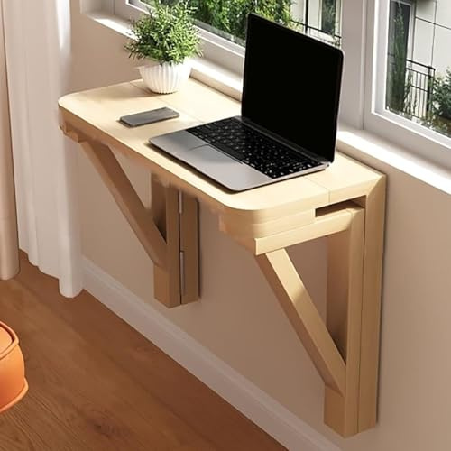 BiaBuiMM Wandklapptisch, Schreibtisch Klappbar, An Der Wand Montierter Klapptisch, Platzsparender Wandschreibtisch für Zuhause, Computertisch, Wandregal Zur Aufbewahrung(19.6x11.8in/50x30cm)