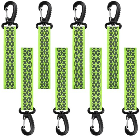 8 Stück Reflektoren Anhänger Grün Reflektoren Reflektor Reflektierende Gurte Leuchtende Schlüsselanhänger Kinder Erwachsene Für Rucksack Kleidung Rollstuhl Radfahren Spazierengehen Und Laufen