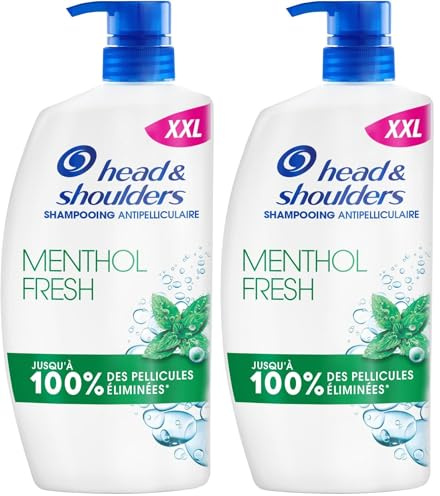 Head & Shoulders Menthol Fresh Shampoing Antipelliculaire, Pompe 800ml; Usage Quotidien; Jusqu'à 100% des Pellicules Éliminées, Cliniquement Prouvé; Tous Types de Cheveux et de Cuir Chevelu (Lot de 2)