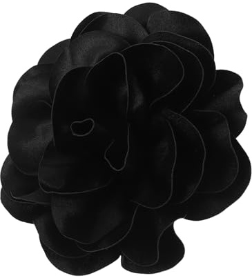 Didiseaon Grosse Broche Fleur Noire en Tissu Fait Main Épingle de Fleur Élégante pour Décoration de Mariage Accessoire Léger et Résistant pour Fêtes et Tenue Formelle