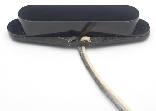 Gitarrpickup, vintage enkel spole alnico 5 magnetförseglat skydd för 7-strängars elgitarr hals position svart (mitten)