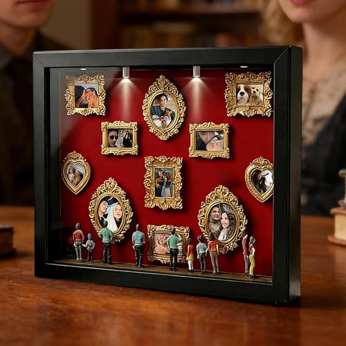 Mini scatola fai da te con sagomas museale, kit creativo per esporre i ricordi con mini cornici e figurine, regalo personalizzato per San Valentine, anniversario, compleanno e decorazione della casa