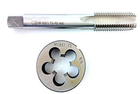 M16 × 1,75 Silber HSS metrisches Gewindebohrer- und Schneideisen-Set, Gewindebohrer und rundes Gewinde-Schneideisen für Rechtshänder