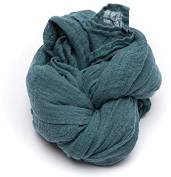 LinenMe Cheche Femme et Homme, Écharpe, Foulard, Chale - 100% Lin - Pour l'été, la plage, léger, respirant - 45 x 200 cm - BALSAM GREEN