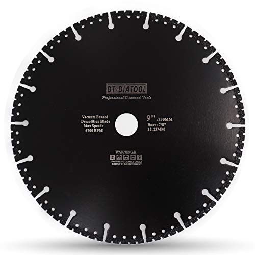DT-DIATOOL Diamant-Trennscheiben 230 x 22,23 mm Mehrzweck Sägeblatt für Stahlbeton Metall Alu Bewehrung Eisen PVC Alle harten Materialien