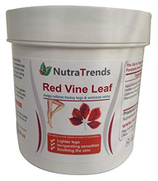 Natural Remedies Gel de extracto de hoja de vid roja para venas varicosas, piernas cansadas y pesadas alivio rápido 250 ml vegano