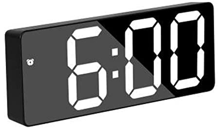 Alarm TSV Clock Mirror LED Display Digital Clock with Temperature, Snooze, Adjustable Calendar,USB Port Night Light