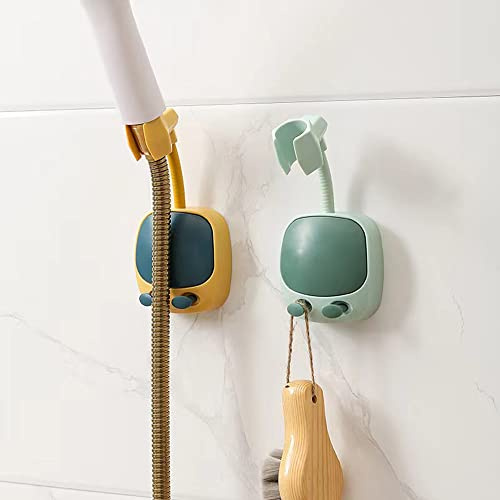 2 PCS Shower Head Holder, Upgrade Universal 360 Degree Adjustable Rotatable Shower Head Bracket,Removable No-Punching Shower Head Bracket Handheld Showerhead & Wall Mounted Suction Bracket
