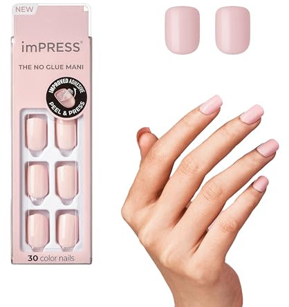 KISS imPRESS Color Gel Nail Kit, Pick Me Pink, with PureFit Technology, Polish-Free Colour Mani, Includes Prep Pad, Mini File, Cuticle Stick, and 30 Fake Nails