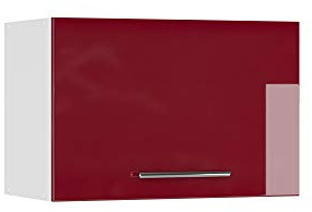 Vicco Hängeschrank Fame-Line, Bordeaux Hochglanz, 60 cm | MDF-Front · Soft-Close · Tiefe – 34,1 cm · Metallgriffe · 1 Einlegeboden