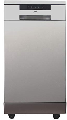 SPT SD-9263SSB 18″ Wide Portable Stainless Steel Dishwasher with ENERGY STAR, 6 Wash Programs, 8 Place Settings and Stainless Steel Tub