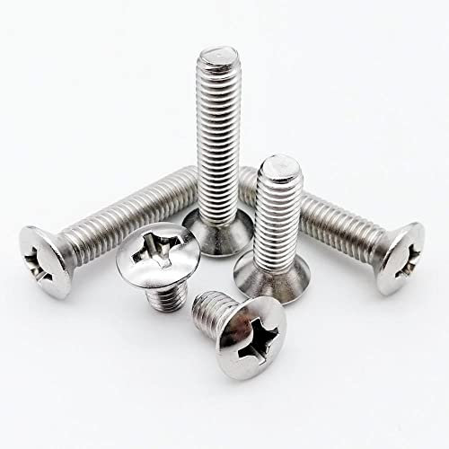 TUBEAU M2 M2.5 M3 M4 M5 M6 A2 304 Edelstahl Kreuzschlitz Senkkopfschraube Halber Linsensenkkopfschraube Bolzen (Color : 45mm, Size : M5 10pcs)