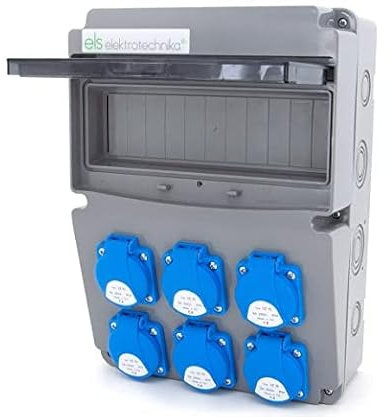 ELS Elektrotechnika Répartiteur électrique mural 6 x 230V - Pour intérieur et extérieur, ateliers et usines - Armoire de commande à monter avec appareils modulaires - Boîtier vide