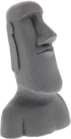Cabilock Osterinsel Moai Figur Aus Kunstharz Kreative Comicfigur Als Dekoration Für Schreibtisch Wohnzimmer Und Garten Kleine Moai Statue Für Puppenhaus Und Tortendekoration