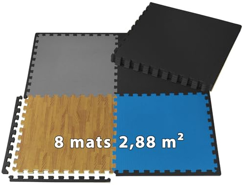 ALPIDEX Sol Salle Sport Puzzle 2,88 m² 8 Dalles 60x60x1 cm Antidérapant