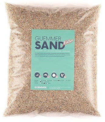 Guemmer Sand 5kg - Aquarienkies, Aquariensand - Verschiedene Körnungen und Farben - Made in Germany - (1-2 mm, Natur)