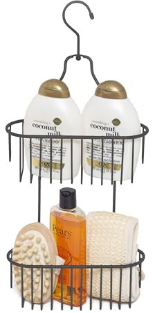 simplywire - Portaoggetti a 2 ripiani per doccia - Resistente alla ruggine - Grigio