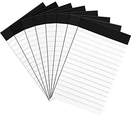 Wlauqueta 8 Nachfüllpackungen für Notizen, 7,62 x 12,70 cm, Memo-Notizen, je 30 Stück, , schmal, 15 Blatt Papier, liniert durch Notizen