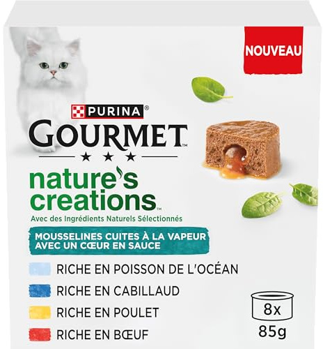 GOURMET Nature's Creations Mousselines au Cœur en Sauce Poulet 8x85g