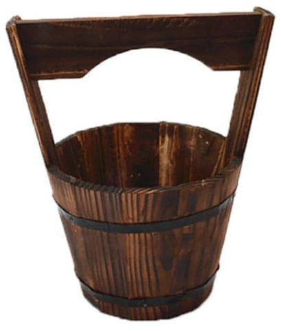 Happyyami Vintage Eimer Pflanzgefäß für Garten Rustikaler Blumentopf für Indoor und Outdoor für Blumen Sukkulenten und Gemüse Dekorative Gartendeko mit Einfacher Handhabung