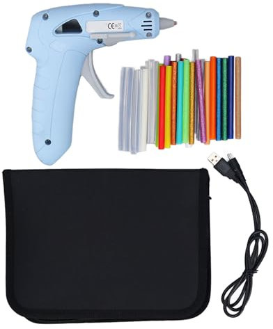 Cordless Hot Glue Gun Kit with 30Pcs Sticks, USB Rechargeable Fast Preheating Mini Glue Gun with Carrying Case, Fast Heating Ergonomic and Lightweight Hot Melt Glue Gun 3V‑4.7V