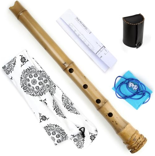 Traditionelles Musikinstrument, D-Taste, 5 Löcher, Shakuhachi D/E-Taste, Musikinstrumente, Bambusflöte mit Wurzel, Holzblasinstrument (1,6 E-Taste)