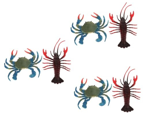 HANABASS 6stücke Und Garnelenspielzeuge Für Aquarien Lebensechte Dekoration Für Fischbecken Simulation Von Meereslebewesen Lernspielzeug
