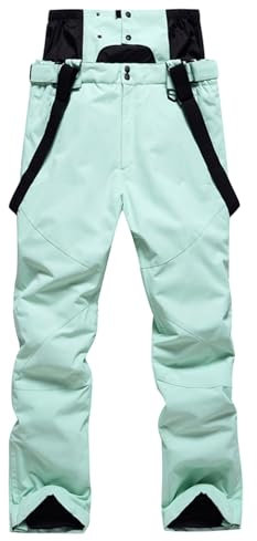 Skihose Herren Gefüttert Warm Abnehmbaren Softshellhose Winddicht Wasserdicht Schneehose Snowboardhose Große Größe Outdoorhose Winter Mint Green M