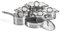 HOUSZY 12-Piece Stainless Steel Pots and Pans Set – Non Stick Cookware with Frying Pan, Saucepans & Glass Lids – Professional Stainless Steel Cookware Set for Home Cooking