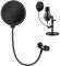 2 Piezas, pop filter, Filtro antipop profesional con cuello de cisne flexible de 360° y brazo estable, Compatible con Blue Yeti, Snowball, Quadcast y otros micrófonos