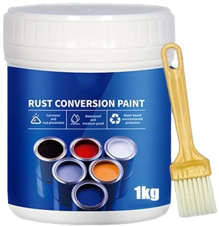 Rust Converter Paint – Long-Lasting Rust Protection, All-Weather Metal Primer for Doors, Windows & Iron Surfaces. Converts Rust to a Stable, Paintable Coating – Indoor & Outdoor Use (Green)