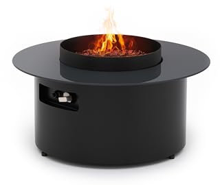 Planika Dot Mesa de Café 2 en 1 con Hoguera a Gas - Mesa de Café para Balcón y Patio, Chimenea Exterior, Mesa de Jardín, Mesa Auxiliar, Calefactor para Exterior, Patio y Balcón.
