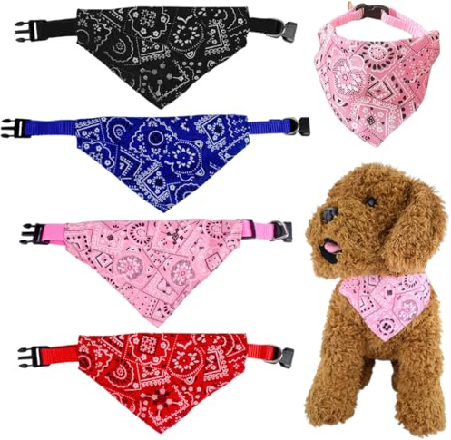 Bandana für Hund Kopftücher Hundehalstuch Dreieckstuch, 3 Stück, Dreieckstuch Halsdreiecke Hundehalstcher, Einstellbare Hund Halstuch Für Welpen Kleine Große Hunde Und Katzen, mehrfarbig