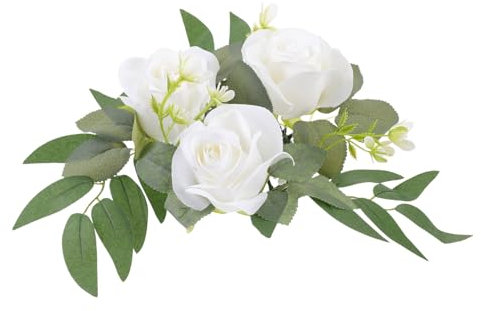 Abaodam Centrotavola con Anello Candela e Artificiale Ghirlanda per Decorazioni Nuziali e Composizioni da Materiali Durevoli