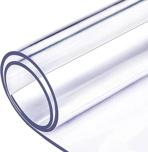 Clear PVC Table Protector Cover2mm Thick Soft Glass Table Mat for Wood Glass Marble Dining Table/DeskTransparent 55 x 28 InchesDurable Waterproof Easy Clean