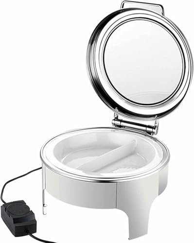 GUHPZA Elektrischer Chafing Dish, Runde Plattenheizbuffets, Chafing Dishes Buffets, Speisepfanne Aus Edelstahl/Keramik Für Geburtstagsfeiern, Familientreffen, Stabile,Ceramics-45293
