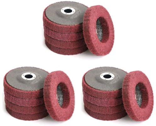 Sxmrmnx 15Pcs 4 Inch Nylon Fiber Flap Disc Polishing Grinding Wheel,Scouring Pad Buffing Wheel for Angle Grinder